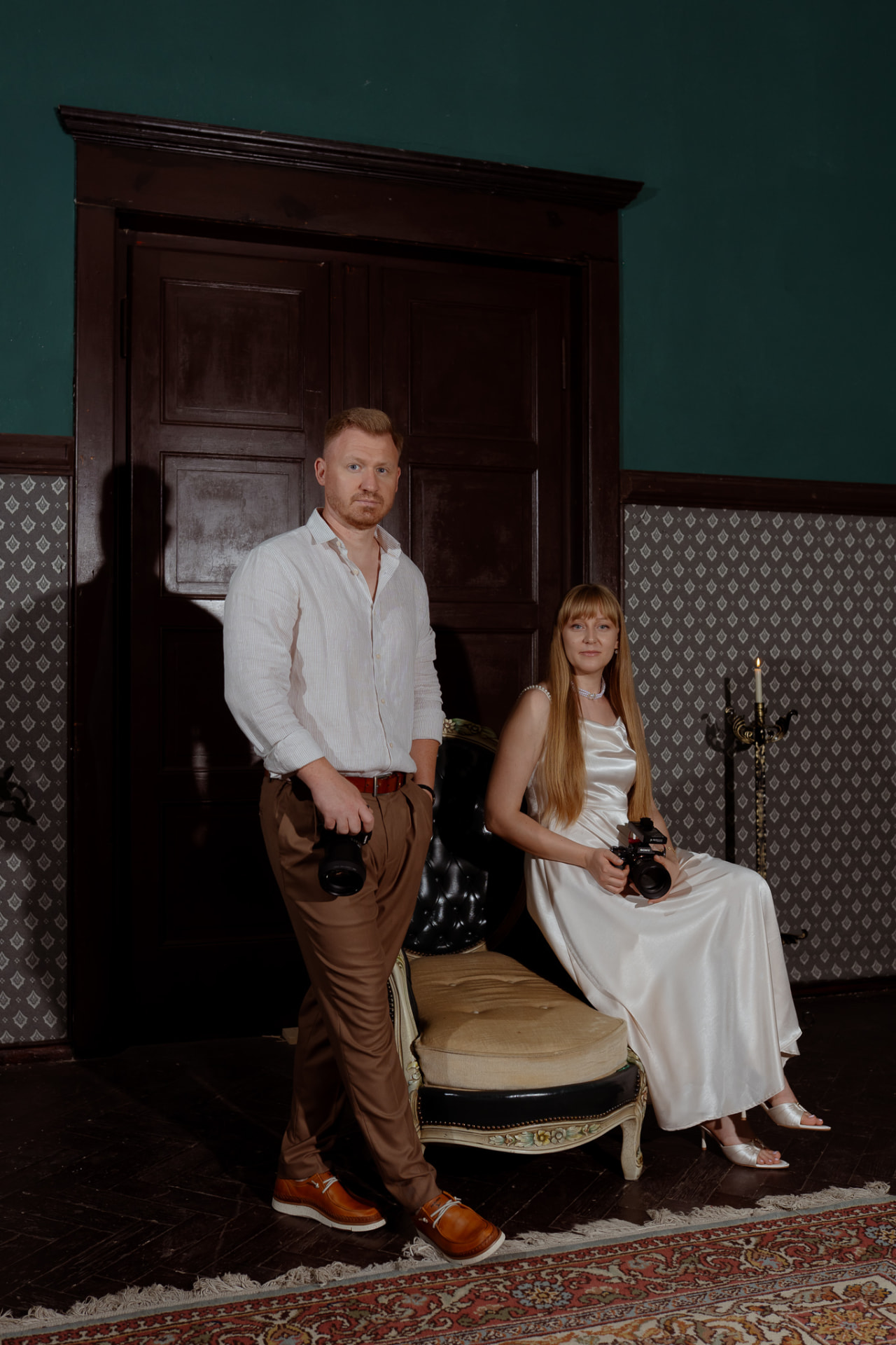Emanuel and Alina Lupașcu in the studio
